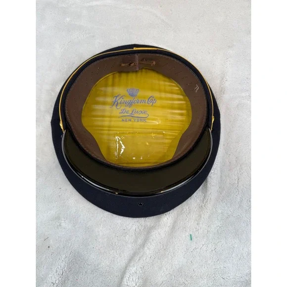 Kingform Cap De Luxe Military Visor Hat Black Gold Oak Leaf Embroidery  7 3/8 - Picture 7 of 7